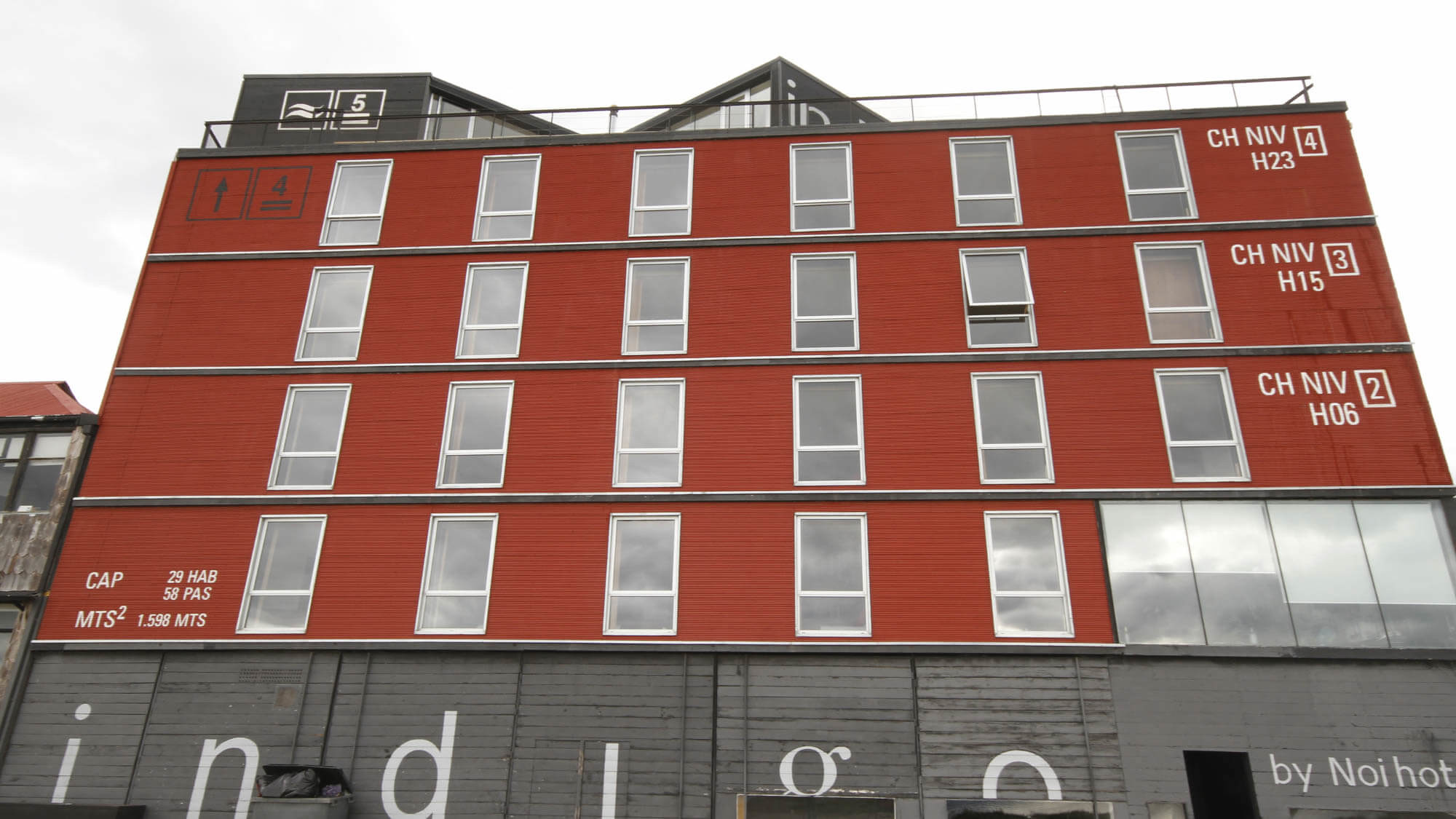 Front of the Indigo hotel in Puerto Natales